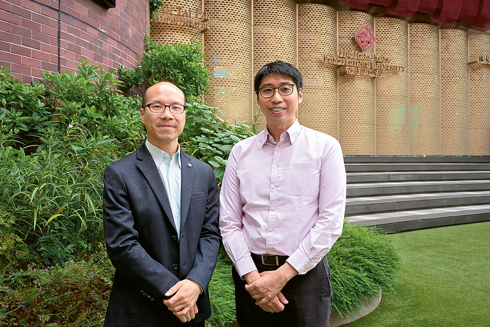 【大學道】理大生物醫學工程及體育科技學系 全港首創「體育科技」與經典「生物醫學工程」雙軌並行 劉衍中博士(左)及鄭植之博士指,學系開辦的課程除教授專業知識,亦着重培訓學生對新科技的應用。